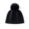 Nuevo gorro de punto de cachemira de moda estilo coreano, gorro cálido de pompón para exteriores, versátil y engrosado para clima frío