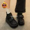 2025 Nuevas Botas de Nieve de Terciopelo Grueso para Mujer Negro Zapatos Cálidos de Algodón con Suela Gruesa Velcro Zapatos Tendencia Estudiante