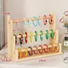 Expositor de Pulseiras Estante de Pulseiras Estante de Pulseiras de Madeira Maciça Rack de Pendurar Relógios Joias Rack de Armazenamento de Argolas de Cabelo Corda de Cabeça Rack de Armazenamento de Contas de Buda