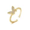 Anillo giratorio de mariposa con microincrustaciones de circonitas, estilo europeo y americano, para mujer, sencillo, de moda, para celebridades de Internet.