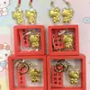 Llavero de gato KT de dibujos animados, colgante para bolso, recuerdo, regalo promocional para transmisión en vivo, llavero con correa para la muñeca