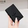 Tendencia Transfronteriza Estilo Nuevo Simple Cuero Suave Granulado Ligero Portátil Pequeño Tarjetero para Mujer RFID Antirrobo Tarjetero tipo Acordeón