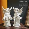 Decoração de Jardim Luz Francesa Luxo Anjo Ornamentos de Jardinagem Retro Fofo Jardim Coluna Romana Ornamentos de Anjo Decoração
