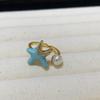 Anillo de Perla de Agua Dulce con Pintura al Óleo Colorida Flor Joyería de Mano Elegante Moda Lujo Accesible Anillo Versátil de Alta Gama Joyería para Mujeres