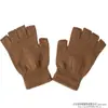 Novas Luvas de Outono e Inverno para Adultos Cor Sólida Luvas Quentes Malha Mágica Elástica Meio Dedo Luvas de Lã