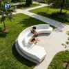 Sofá de hormigón visto para varias personas césped ocio exterior banco de asiento GRC parque paisaje asiento curvo hecho a medida