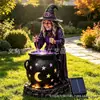 Luz Noturna Solar Artesanato Criativo de Resina Transfronteiriço Bruxa Preparando Poção Decoração de Jardim Pátio Halloween