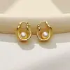 Outono Inverno Maillard Brincos de Pérola Estampa de Leopardo Moda Feminina Presilhas de Orelha 2026 Novos Versáteis Luxo Leve Cesta de Legumes Acessórios de Brincos