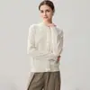 Cárdigan de cachemira de punto de doce puntos de hilo simple para mujer, cuello semi-alto, patrón floral tejido a mano, nuevo abrigo de punto de manga larga para otoño e invierno