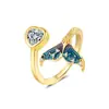 Anel de Cauda de Peixe Novo Amazon Qi Yu Impression Derivado Feminino Nicho Design Único Doce Estilo Cool Anel Aberto para Dedo