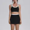 Nuevo conjunto de yoga a colorblock transfronterizo con tacto nude, casual y versátil, acanalado, de cintura alta, para ejercicio al aire libre, conjunto de seis piezas