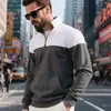Estación Independiente Transfronteriza Invierno Pesado Americano Nuevo Sudadera para Hombre Casual para Viajes Diarios de Moda Sudadera con Cremallera y Cuello Alto para Hombre