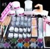 Traje de Arte de Uñas Arte de Cristal Traje de Arte de Uñas Polvo de Cristal Armadura Francesa Traje para Principiantes Set de 23 Piezas Brillo de 12 Colores