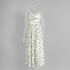 Vestido Transfronteiriço Estilo Doce Francês com Estampa de Morango para Mulheres, Fresco e Rejuvenescedor, Estilo Suave, Adequado para Sair, Namorar e Férias Vestido Longo