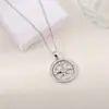 Colar Rotativo Bússola Colar para Mulheres Ouro 18K Cruz Amazônica Popular Pingente Simples Redondo Diamante