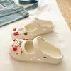 Comodidad Diaria Versátil para Exteriores DIY Sandalias de Verano Ligeras y Cómodas de EVA con Cubierta para Dedos del Pie de Oso Blanco Pequeño de Dibujos Animados para Mujer