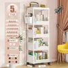 Estantería móvil de piso de múltiples capas con ruedas sala de estar dormitorio dormitorio niños pequeña estantería carro estante de almacenamiento