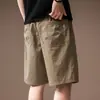 Shorts casuales de verano finos para hombre, de seda helada, secado rápido, marca retro a la moda, pantalones deportivos funcionales holgados hasta la rodilla para hombre