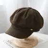 Chapéu bucket feminino versátil com estampa de leopardo no estilo coreano, que valoriza o rosto, boné octogonal simples e moderno, boné estilo retro com bico de pato
