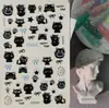 Lindas Pegatinas para Uñas de Gato Negro Pequeño 5D en Relieve Tridimensional Versátiles Huella de Pata de Gato Linda Pegatinas para Uñas DIY Modelo Hg