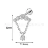Pendientes de Aleación de Cobre Incrustados con Circonita Pendientes Colgantes de Cadena Pendientes de Alta Gama Pendientes de Joyería para Perforación de Aleación de Titanio G23