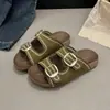 Sandálias Rasteirinhas Estilo Birkenstock com Sola Grossa e Tiras Duplas para Mulheres, Novo Modelo Verão 2026, Antiderrapantes, Versáteis, Confortáveis Sandálias de Praia