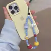 Cadena de teléfono móvil original con cuentas, pato lindo de dibujos animados, cordón ccd, colgante de bolsa, cuerda anti-pérdida para cámara, llavero