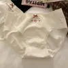 Braguitas de mujer de algodón puro con lazo y entrepierna extendida, estilo crema [10A antibacteriano]
