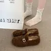 Nuevos Zapatos de Algodón Planos Versátiles de Moda Otoño/Invierno 2026, Zapatos con Forro de Piel, Mocasines de Mujer, Botas de Nieve Súper Calientes de Instagram