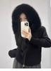 Casaco Cardigan de Tricô Feminino Coreano Casual com Capuz de Lã Sintética Manga Longa Estilo Europeu Mao Ning Outono Inverno Novo Solto com Efeito Emagrecedor