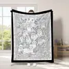 Manta Amazon Engrossada Graffiti de Gato Pintado à Mão Estilo Europeu e Americano Capa de Sofá para Casa Flanela Estampada Mais Vendido