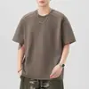 Ropa para Hombre Fengshe / Camiseta de manga corta con cuello mao para hombre, nuevo estilo de verano, patchwork, corte holgado, manga tres cuartos