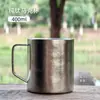 Caneca de titânio puro, de parede dupla, com alça, espessa e resistente ao calor, adequada para uso doméstico e ao ar livre