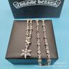 Ch Croix Star Flame Cross Vintage Pingente Colar Moda Tendência Casal Internet Celebridade Alfabeto Cadeia