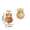 Pingente de Aço Inoxidável Desenho Papai Noel com Design de Gotejamento de Óleo, Pulseira DIY Feita à Mão, Colar, Chaveiro, Enfeite Pendente, Acessório