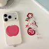 Coração Vermelho Cereja Doce Bolo Estilo Ins Coreano Feminino Cordão de Contas Corrente de Celular Pingente Chaveiro