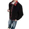 Chaqueta de cuadros con solapa de dos piezas falsas para hombre, primavera y otoño, nueva, holgada, exterior, patchwork, cuello, juvenil, moderna, casual, top