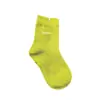 Meias infantis de algodão para primavera e outono, estilo ins da moda, meias de cano médio para bebê com bordado de carinha sorridente, meias coloridas para bebê