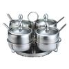 304 Aço Inoxidável Tempero Jar Combinação Set Estilo Coreano Comercial Caixa de Tempero Dourado Jarra de Tempero Pimenta Óleo Salt Jar