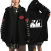 Suéter com Zíper Anime NARUTO Masculino Casual Esportivo Cardigan de Lã Jaqueta