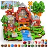 Bloques de Construcción Magnéticos Populares de Amazon Cubo Magnético Bloques de Construcción Educativo Castillo Rosa 3D Juguete para Niña