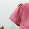 Elegante Conjunto de Verano de Manga Corta para Mamás de 40+ Elegante Top Transpirable de Brocado Iridiscente Ropa para Mujeres de Mediana Edad Camiseta Mujer