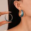 Pendientes Circulares Amplios con Degradado de Goteo de Aceite Vintage, Estilo Geométrico Moderno y Sencillo, Pendientes de Nicho de Alta Gama para Mujeres