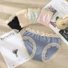 Ropa interior sexy sin costuras para mujer Encaje Deseo Puro Cintura media Sin costuras Algodón puro Antibacteriano Alta elasticidad Pantalones para niña