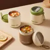 Taza de Sopa Redonda de Acero Inoxidable Aislada, Taza de Desayuno, Taza Sellada para Cereales, Contenedor de Sopa Portátil de Mano para Oficinistas