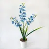 27 orquídeas Phalaenopsis artificiales en una maceta, adecuadas para escritorios de oficina, con un tacto realista, bonsái de flor artificial, decoración de interiores, adorno para maceta
