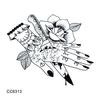 Ricklon Transfronterizo Impermeable Pegatina de Tatuaje Original Línea Oscura Pintada a Mano Estilo Ins Pegatina de Tatuaje Blanco y Negro
