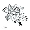 Pegatinas de Tatuaje Minimalistas Personalizadas en Blanco y Negro, Pegatinas de Tatuaje Temporales, Pegatinas de Tatuaje Impermeables de Estilo Fresco en Stock para Halloween