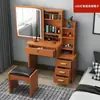 Tocador de Cajones con Espejo Deslizante Integrado, Popular entre Influencers Transfronterizos, Mesa de Maquillaje para Alquiler de Dormitorio, Venta al por Mayor, Diseño Sencillo