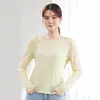 Nova camiseta feminina de manga longa para primavera e verão, semitransparente, proteção solar, fina, solta, top plus size, blusa de ar condicionado